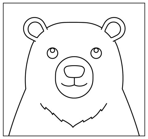 Cartoon Polar Bear Selfie Coloring Page